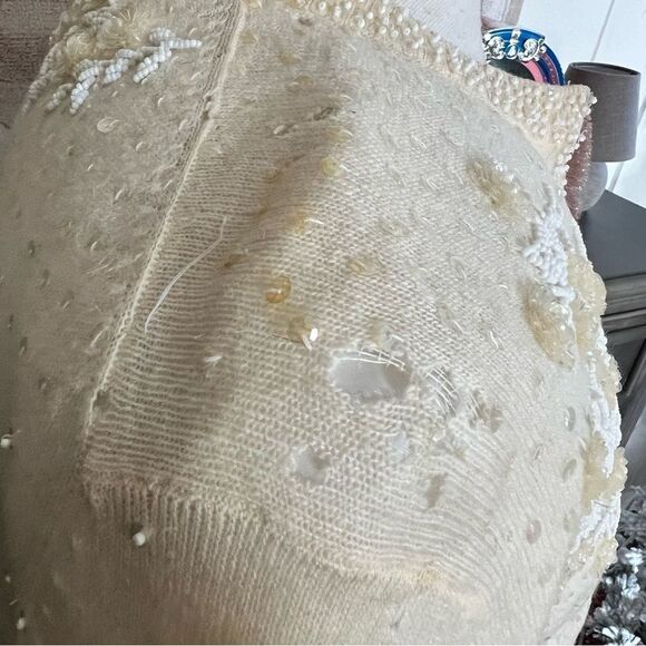 Vintage Beaded/sequins Cardigan Sweater size Medium - Picture 7 of 10